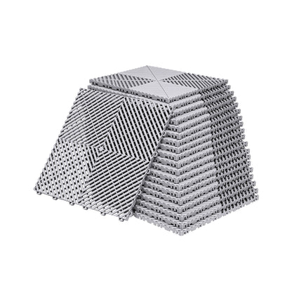 Giantz 20PCS Garage Floor Tiles Interlocking Drainage Non-Slip Tiles Heavy Duty for Workshop Grey GFT-40X40-20P-GR