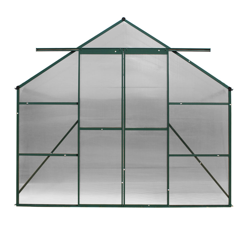 Green Fingers Greenhouse 5.1x2.44x2.1M Aluminium Polycarbonate Green House Garden Shed GH-ALU-510X244-GN-AB