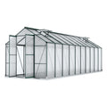 Green Fingers Greenhouse 6.3x2.44x2.1M Aluminium Polycarbonate Green House Garden Shed GH-ALU-B-630X244X210-GN-AB