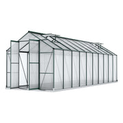 Green Fingers Greenhouse 6.3x2.44x2.1M Aluminium Polycarbonate Green House Garden Shed GH-ALU-B-630X244X210-GN-AB