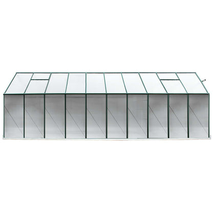 Green Fingers Greenhouse 6.3x2.44x2.1M Aluminium Polycarbonate Green House Garden Shed GH-ALU-B-630X244X210-GN-AB