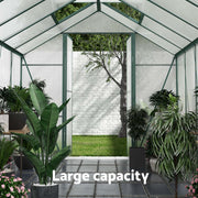 Green Fingers Greenhouse 6.3x2.44x2.1M Aluminium Polycarbonate Green House Garden Shed GH-ALU-B-630X244X210-GN-AB