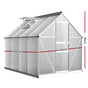 Green Fingers Greenhouse 2.42x1.9x1.95M Aluminium Polycarbonate Green House Garden Shed GH-ALU-C-242X190-AB