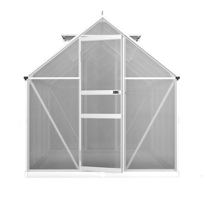 Green Fingers Greenhouse 2.42x1.9x1.95M Aluminium Polycarbonate Green House Garden Shed GH-ALU-C-242X190-AB