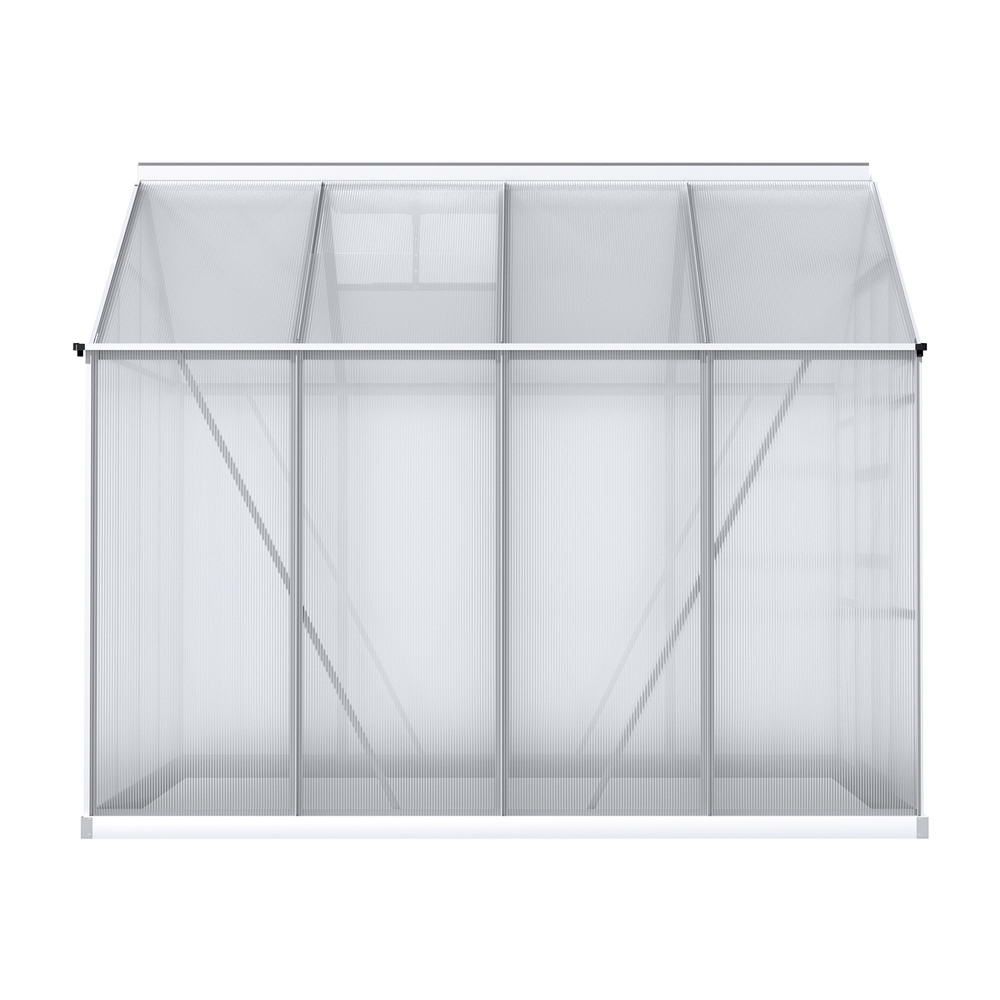 Green Fingers Greenhouse 2.42x2.5x2.26M Aluminium Double Doors Green House Garden Shed GH-ALU-C-242X250-DOU-AB