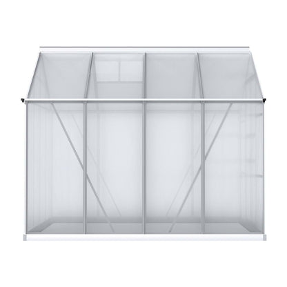 Green Fingers Greenhouse 2.42x2.5x2.26M Aluminium Double Doors Green House Garden Shed