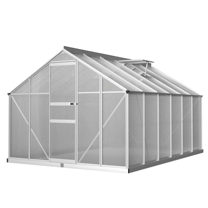 Green Fingers Greenhouse 3.6x2.5x1.95M Aluminium Polycarbonate Green House Garden Shed GH-ALU-C-362X250-AB
