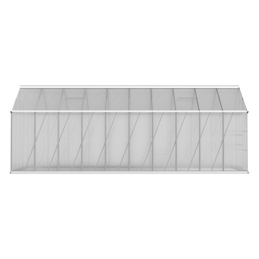 Green Fingers Greenhouse 6.03x2.44x2.68M Double Doors Aluminium Green House Garden Shed GH-ALU-C-603X244X268-AB