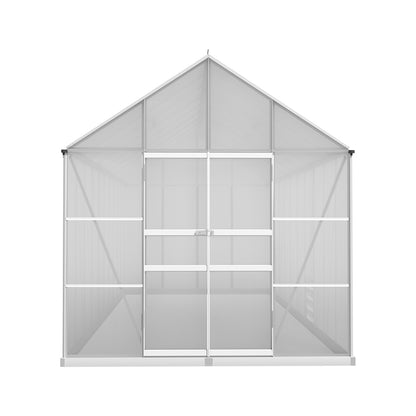 Green Fingers Greenhouse 6.03x2.44x2.68M Double Doors Aluminium Green House Garden Shed GH-ALU-C-603X244X268-AB