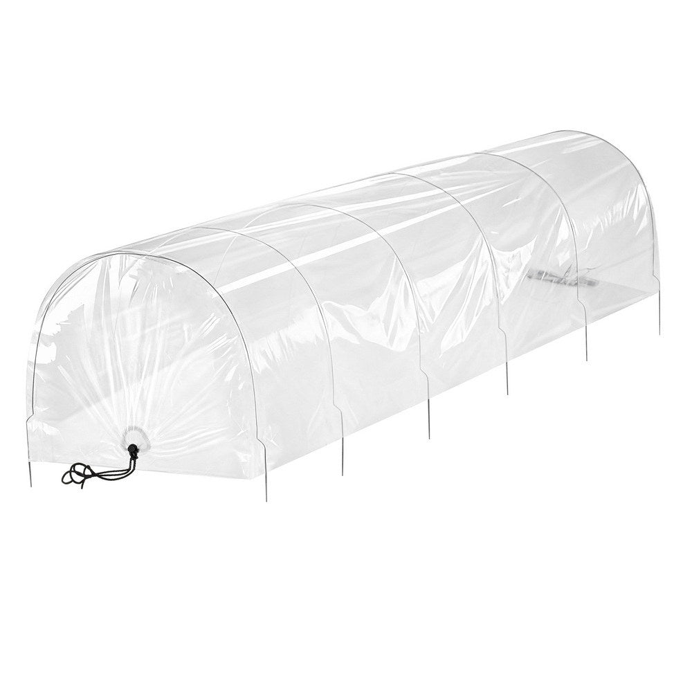 Green Fingers Mini Greenhouse 300x45x30cm Tunnel Clear PVC Steel Frame Portable GH-MINI-2PC-300X45-TP