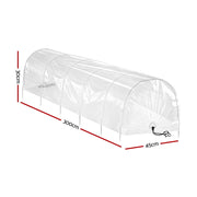 Green Fingers Mini Greenhouse 300x45x30cm Tunnel Clear PVC Steel Frame Portable GH-MINI-2PC-300X45-TP