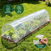 Green Fingers Mini Greenhouse 300x45x30cm Tunnel Clear PVC Steel Frame Portable GH-MINI-2PC-300X45-TP