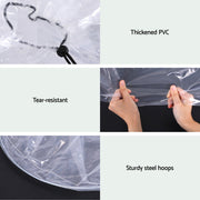 Green Fingers Mini Greenhouse 300x45x30cm Tunnel Clear PVC Steel Frame Portable GH-MINI-2PC-300X45-TP