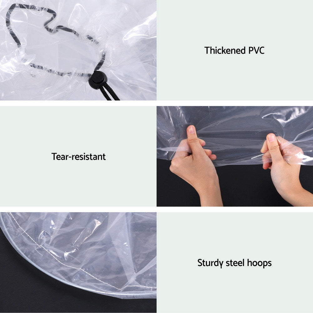 Green Fingers Mini Greenhouse 300x45x30cm Tunnel Clear PVC Steel Frame Portable GH-MINI-2PC-300X45-TP