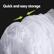 Green Fingers Mini Greenhouse 300x45x30cm Tunnel Clear PVC Steel Frame Portable GH-MINI-2PC-300X45-TP