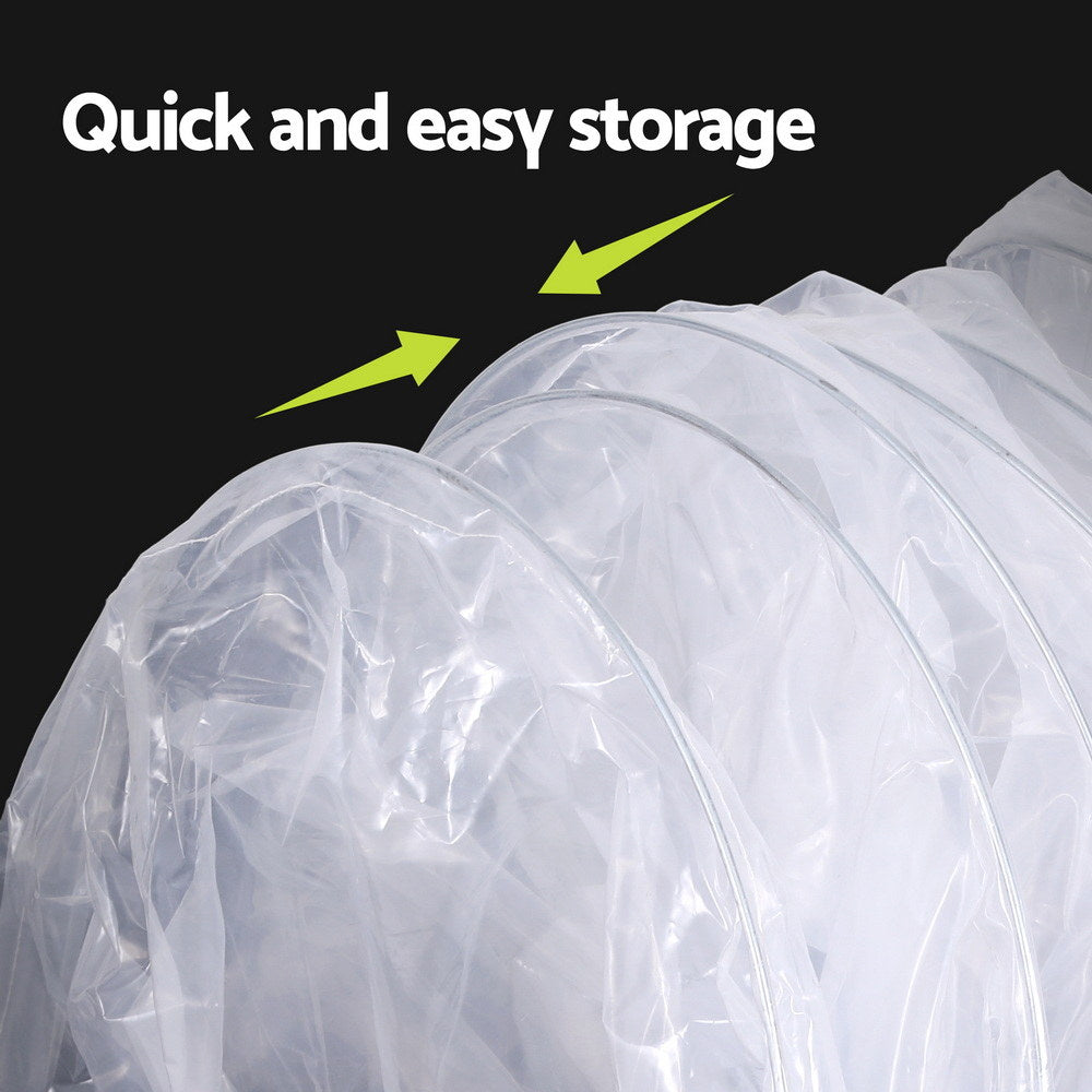 Green Fingers Mini Greenhouse 300x45x30cm Tunnel Clear PVC Steel Frame Portable GH-MINI-2PC-300X45-TP