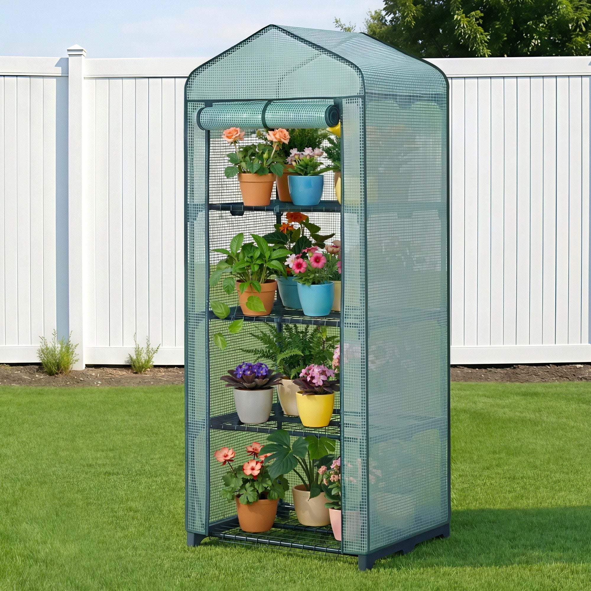 Green Fingers Greenhouse 4 Tiers Mini Green House Garden Bed 1.6x0.7x0.5M GH-MINI-4T-GR