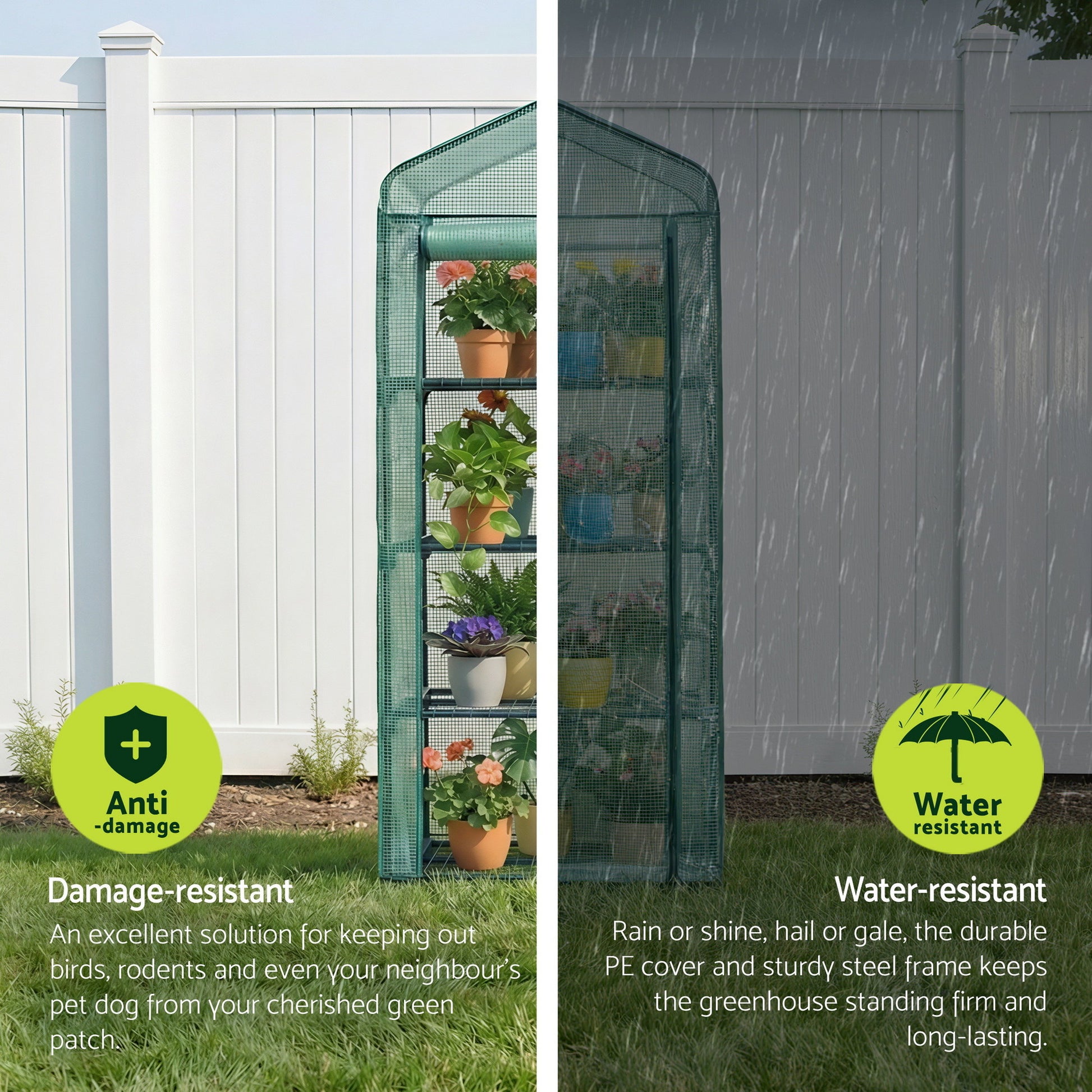 Green Fingers Greenhouse 4 Tiers Mini Green House Garden Bed 1.6x0.7x0.5M GH-MINI-4T-GR