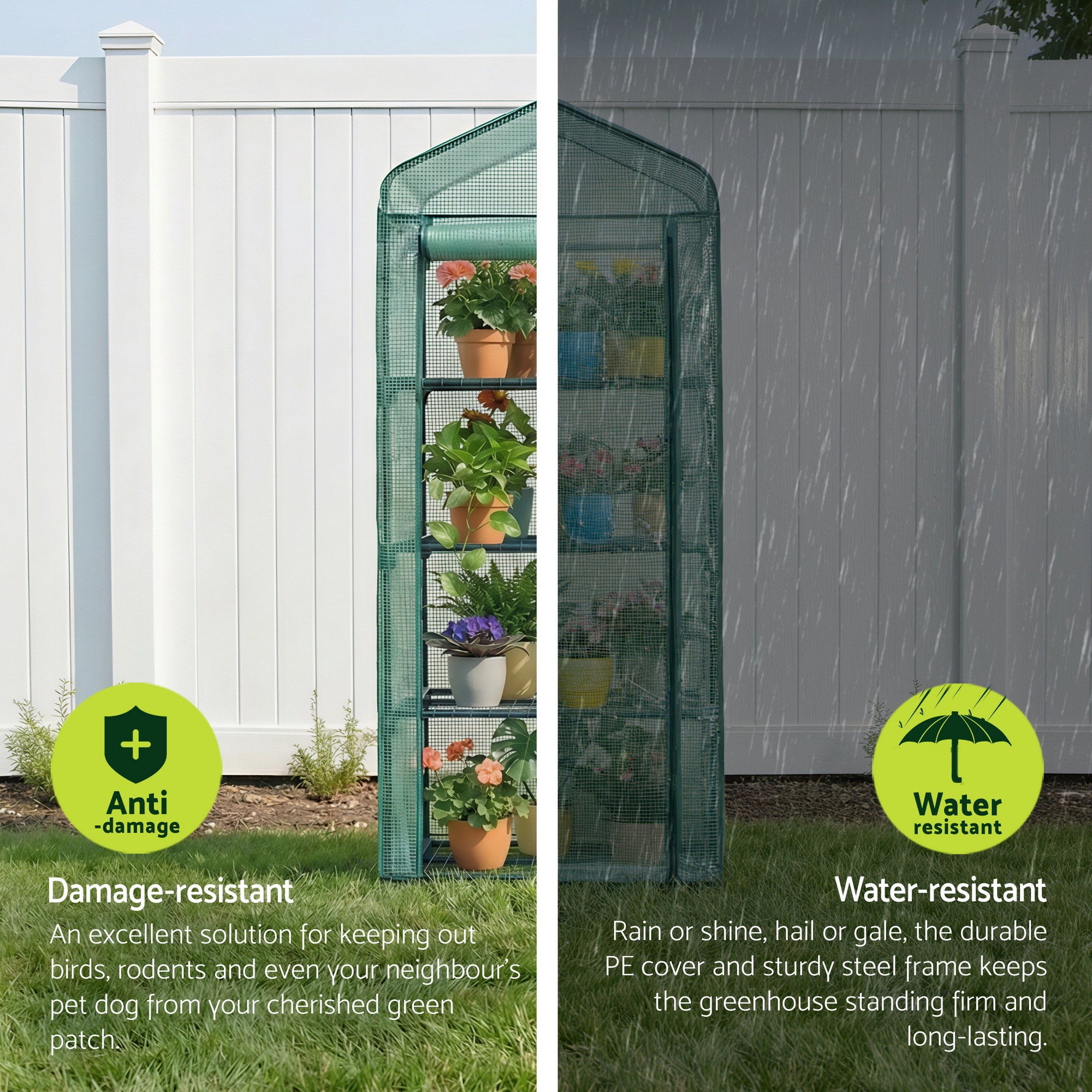 Green Fingers Greenhouse 4 Tiers Mini Green House Garden Bed 1.6x0.7x0.5M GH-MINI-4T-GR