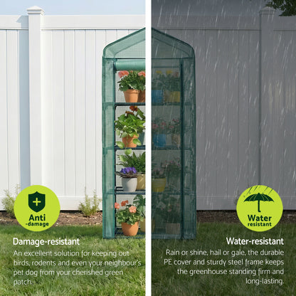 Green Fingers Greenhouse 4 Tiers Mini Green House Garden Bed 1.6x0.7x0.5M GH-MINI-4T-GR