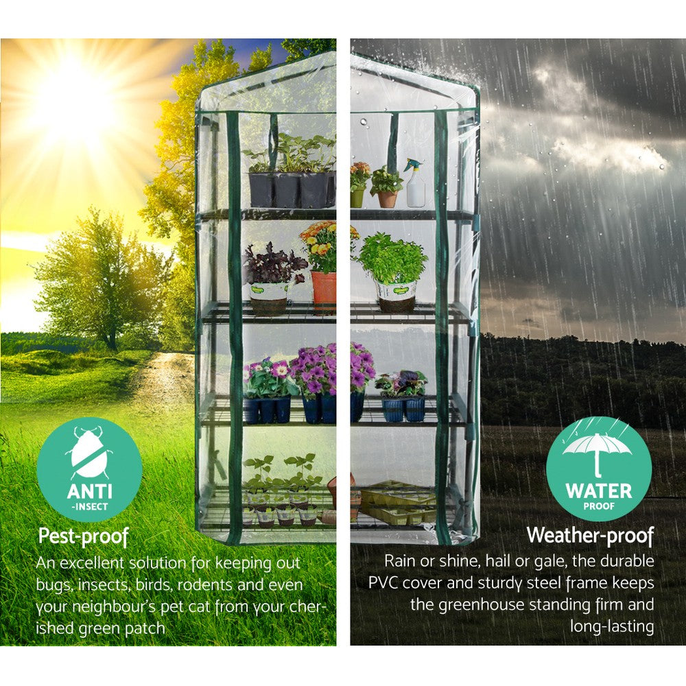 Green Fingers Greenhouse 4 Tiers Mini Green House Garden Bed Planter Box 1.6x0.7x0.5M GH-MINI-4T-TP