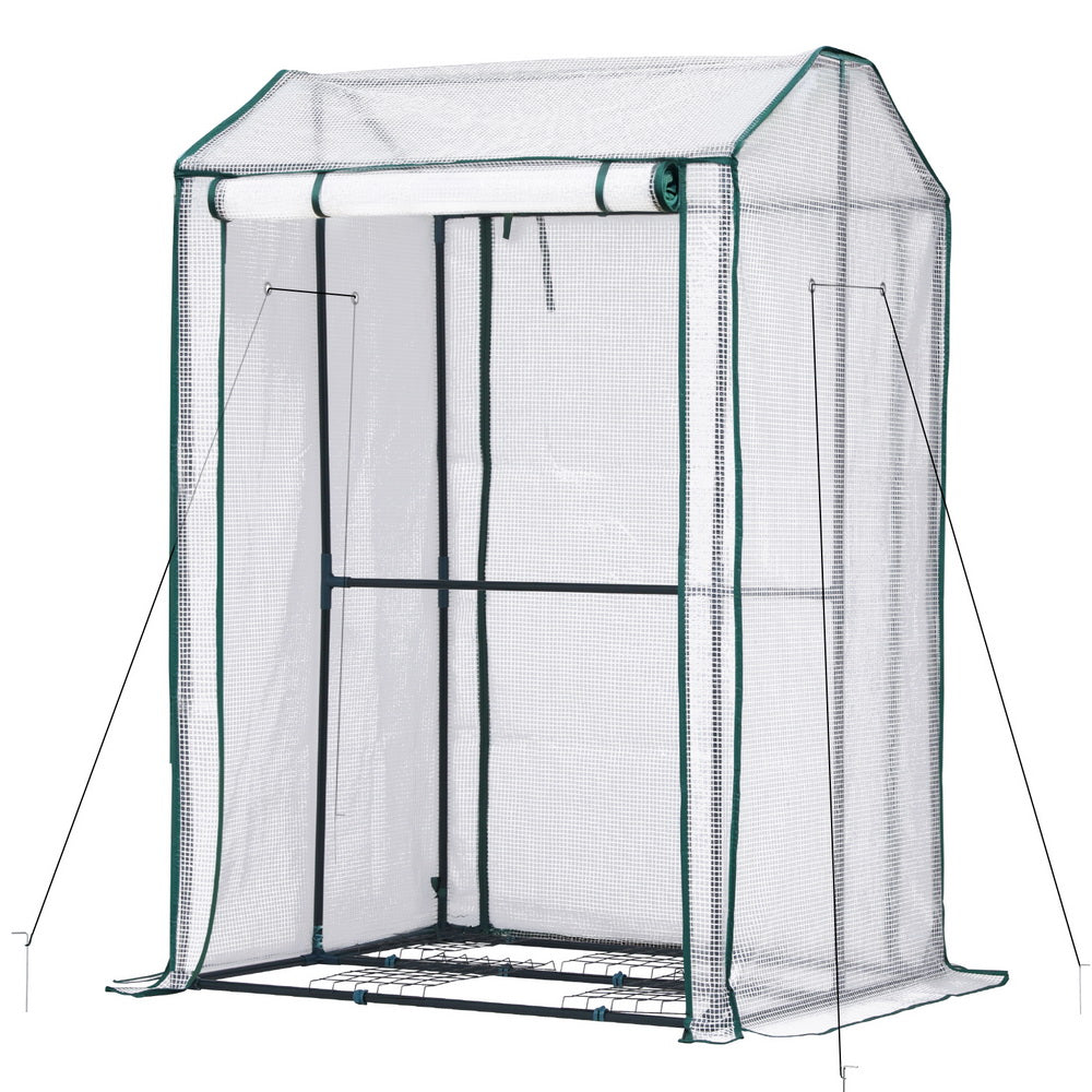 Green Fingers Mini Greenhouse PE Cover Green House Roll-Up Zippered Door 1.0x0.8x1.5M GH-MINI-F-100X80-TP