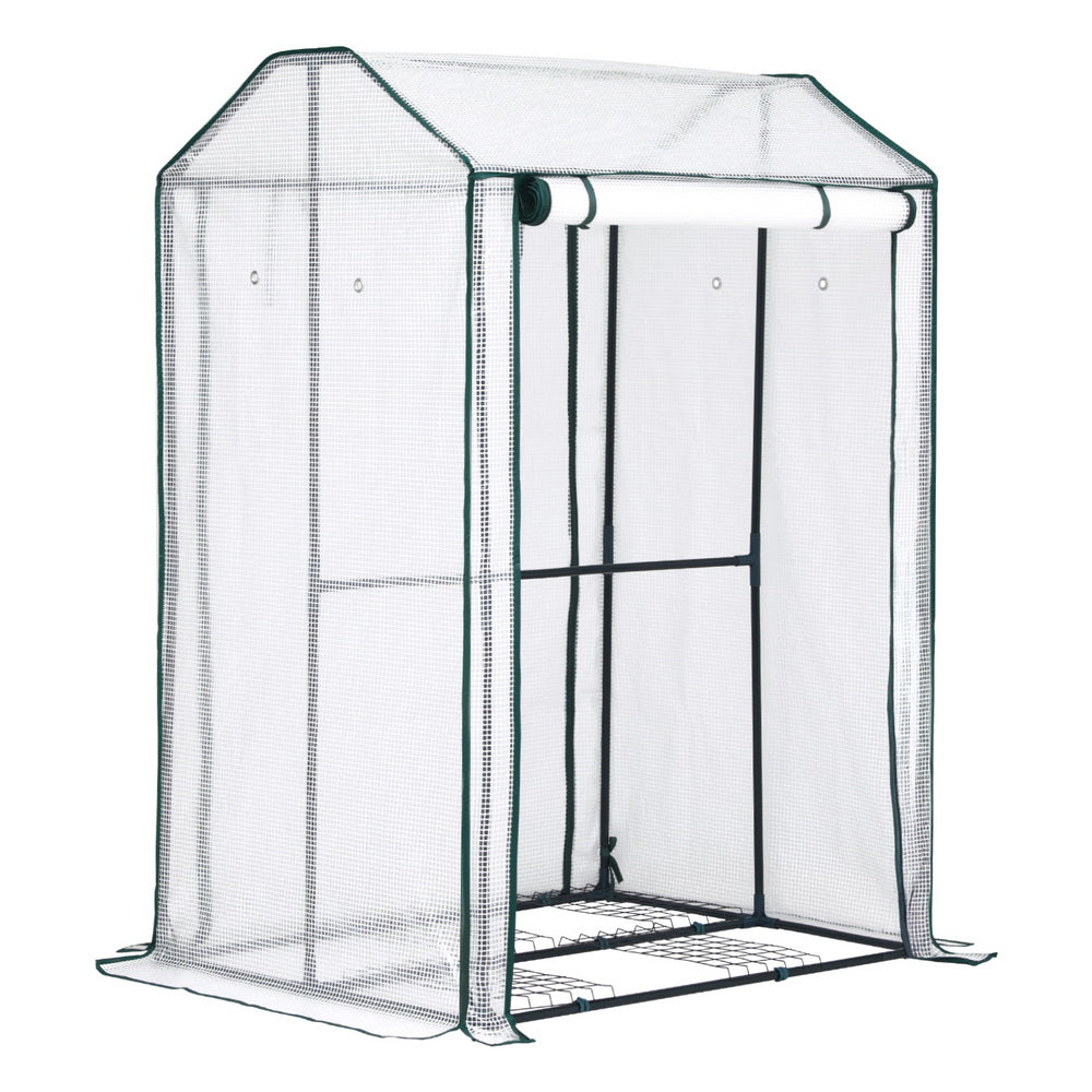 Green Fingers Mini Greenhouse PE Cover Green House Roll-Up Zippered Door 1.0x0.8x1.5M GH-MINI-F-100X80-TP