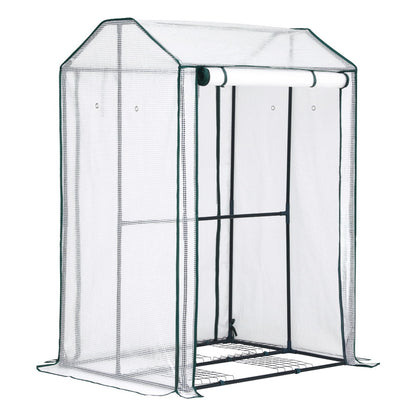 Green Fingers Mini Greenhouse PE Cover Green House Roll-Up Zippered Door 1.0x0.8x1.5M GH-MINI-F-100X80-TP