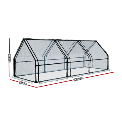 Green Fingers Greenhouse 2.7x0.9x0.9M Mini Green House Raised Garden Bed Planter Box GH-MINI-F-270X92-TP