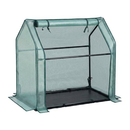 Green Fingers Mini Greenhouse 91x46x84cm Steel Frame PE Cover Outdoor Shelter GH-MINI-F-91X46-GR
