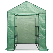 Green Fingers Greenhouse 1.4x1.55x2M Walk in Green House Tunnel Plant Garden Shed 8 Shelves GH-WALK-14X15-GR