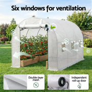 Green Fingers Greenhouse 3x2x2M Walk in Green House White GH-WALK-30X20-WH