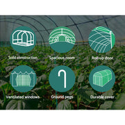 Green Fingers Greenhouse 3.5x2x2M Walk in Green House Tunnel Plant Garden Shed GH-WALK-35X20-GR
