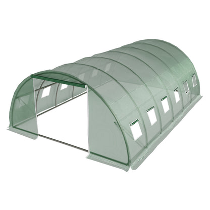 Green Fingers Greenhouse 6x4x2M Walk in Green House Tunnel Plant Garden Shed Dome GH-WALK-F-600X400X200-GN-AB