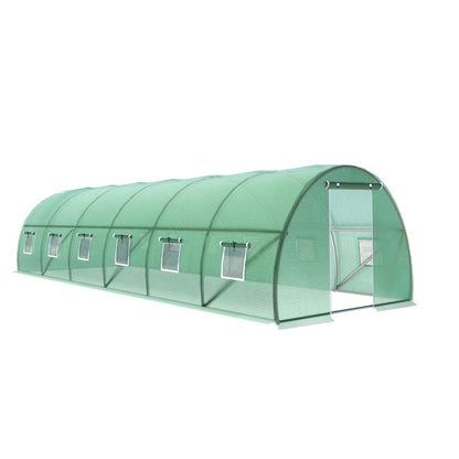 Green Fingers Greenhouse 9x3x2M Walk in Green House Tunnel Plant Garden Shed Dome GH-WALK-F-900X300X200-GN-AB
