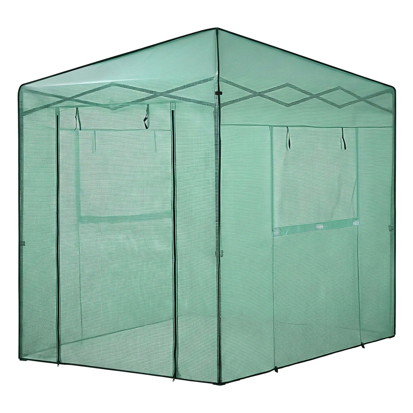 Green Fingers Greenhouse 180x240x240cm Steel Frame PE Cover Outdoor Shelter GH-WALK-PH-24X18