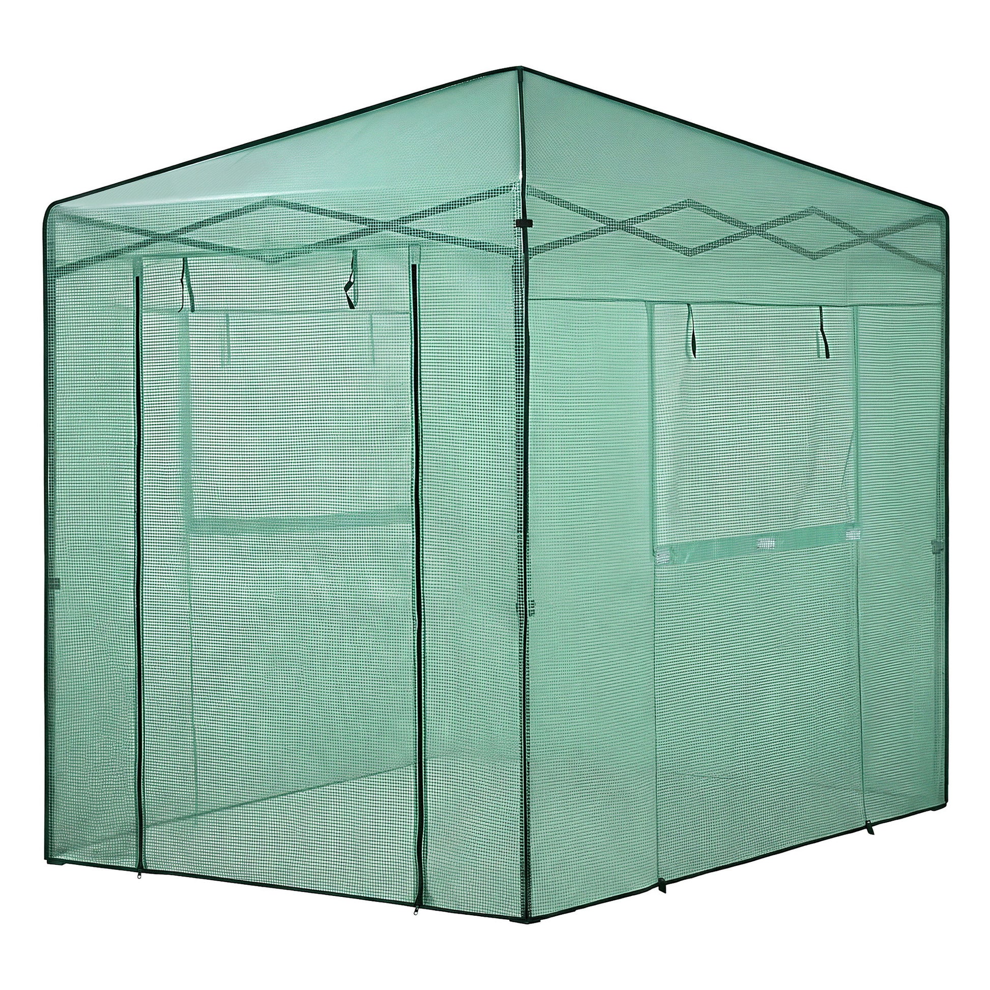 Green Fingers Greenhouse 180x240x240cm Steel Frame PE Cover Outdoor Shelter GH-WALK-PH-24X18