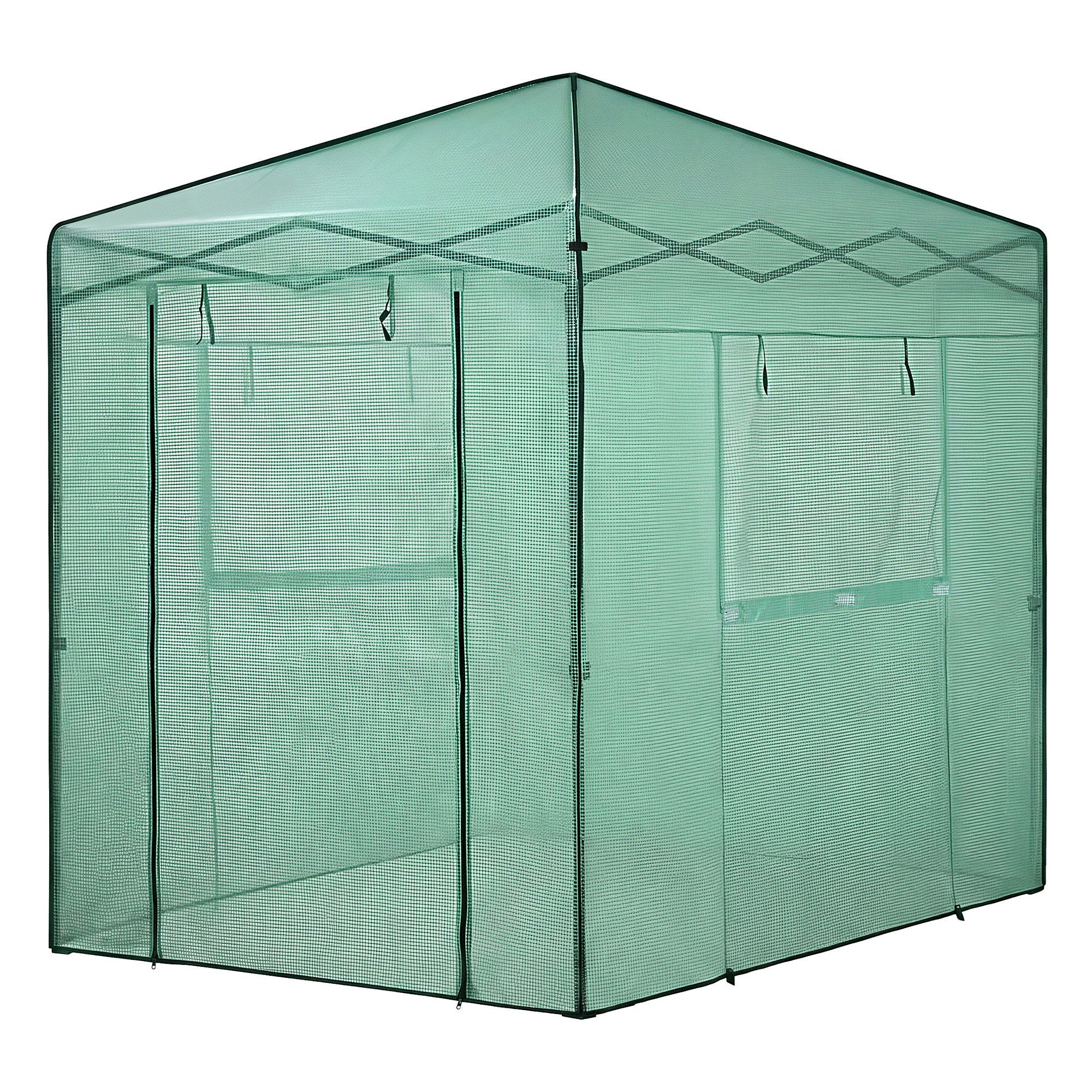 Green Fingers Greenhouse 180x240x240cm Steel Frame PE Cover Outdoor Shelter GH-WALK-PH-24X18