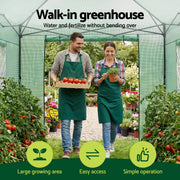 Green Fingers Greenhouse 180x240x240cm Steel Frame PE Cover Outdoor Shelter GH-WALK-PH-24X18
