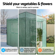 Green Fingers Greenhouse 180x240x240cm Steel Frame PE Cover Outdoor Shelter GH-WALK-PH-24X18