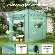 Green Fingers Greenhouse 180x240x240cm Steel Frame PE Cover Outdoor Shelter GH-WALK-PH-24X18