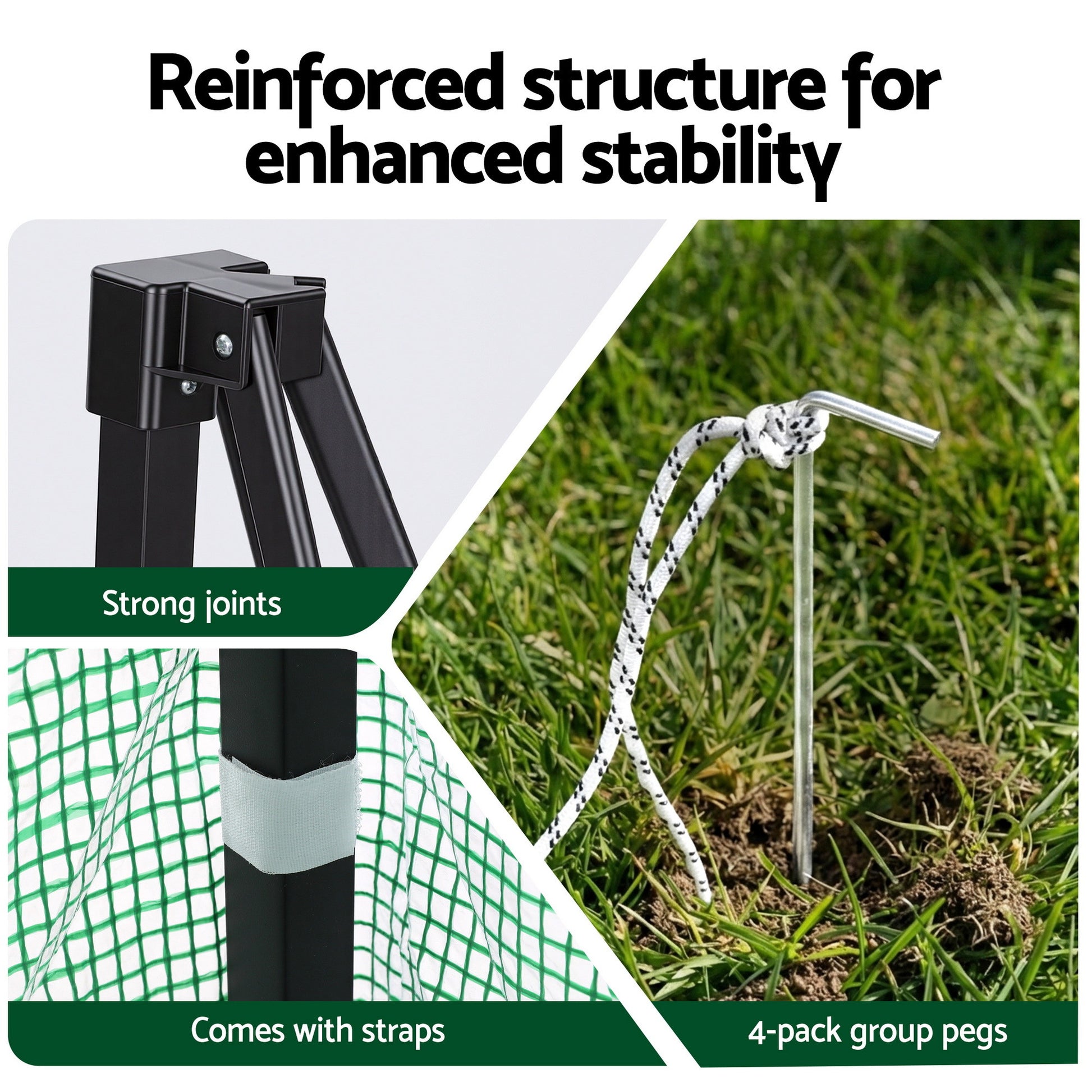 Green Fingers Greenhouse 180x240x240cm Steel Frame PE Cover Outdoor Shelter GH-WALK-PH-24X18