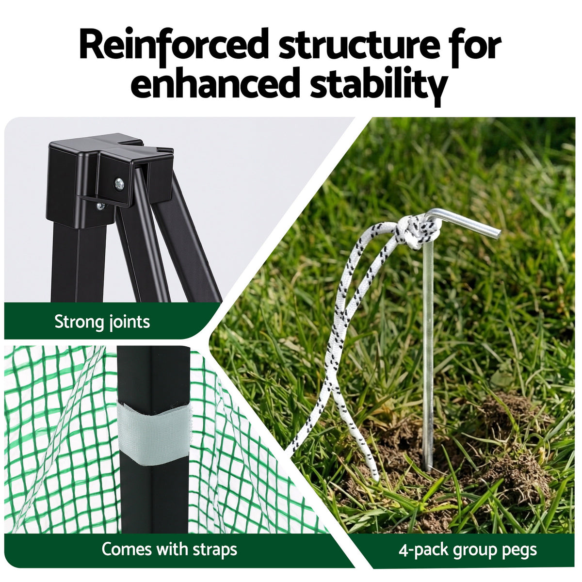 Green Fingers Greenhouse 180x240x240cm Steel Frame PE Cover Outdoor Shelter GH-WALK-PH-24X18