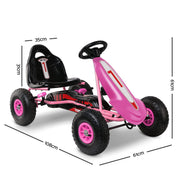 Rigo Kids Pedal Go Kart Ride On Toys Racing Car Adjustable Seat Pink GKRT-F1C-PK