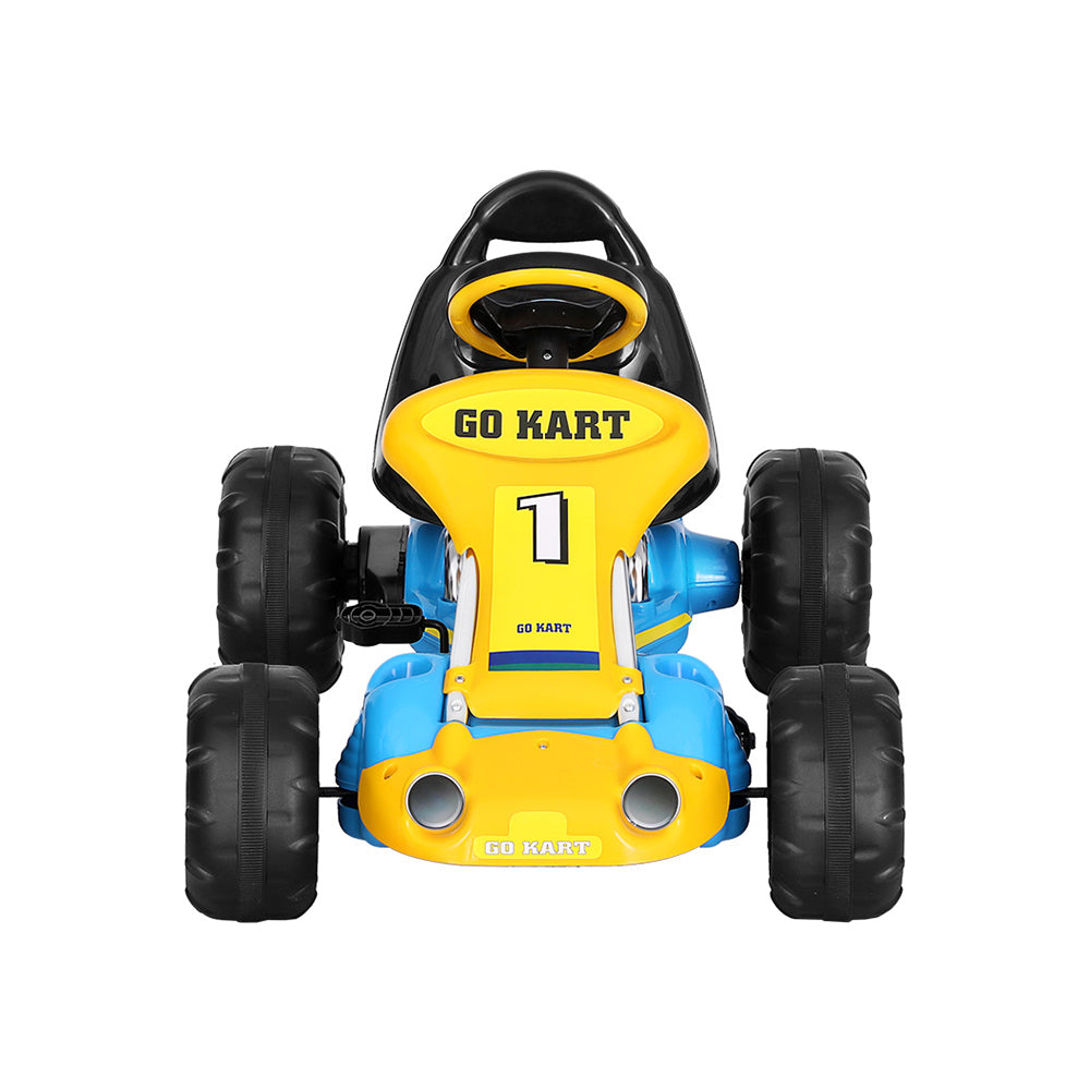 Rigo Kids Pedal Go Kart Ride On Toys Racing Car Plastic Tyre Blue GKRT-F1D-BU