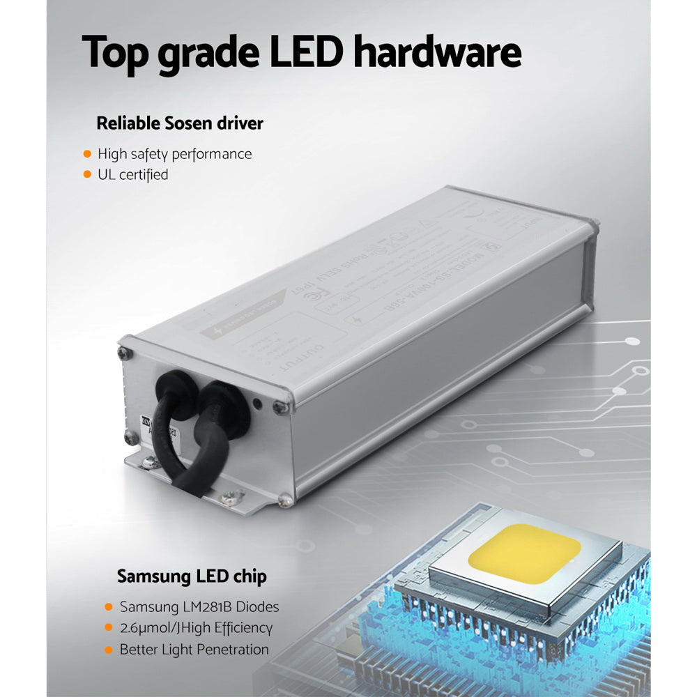 Green Fingers Max 1000W Grow Light LED Full Spectrum Indoor Plant All Stage Growth GL-BOARD-100-NDIM