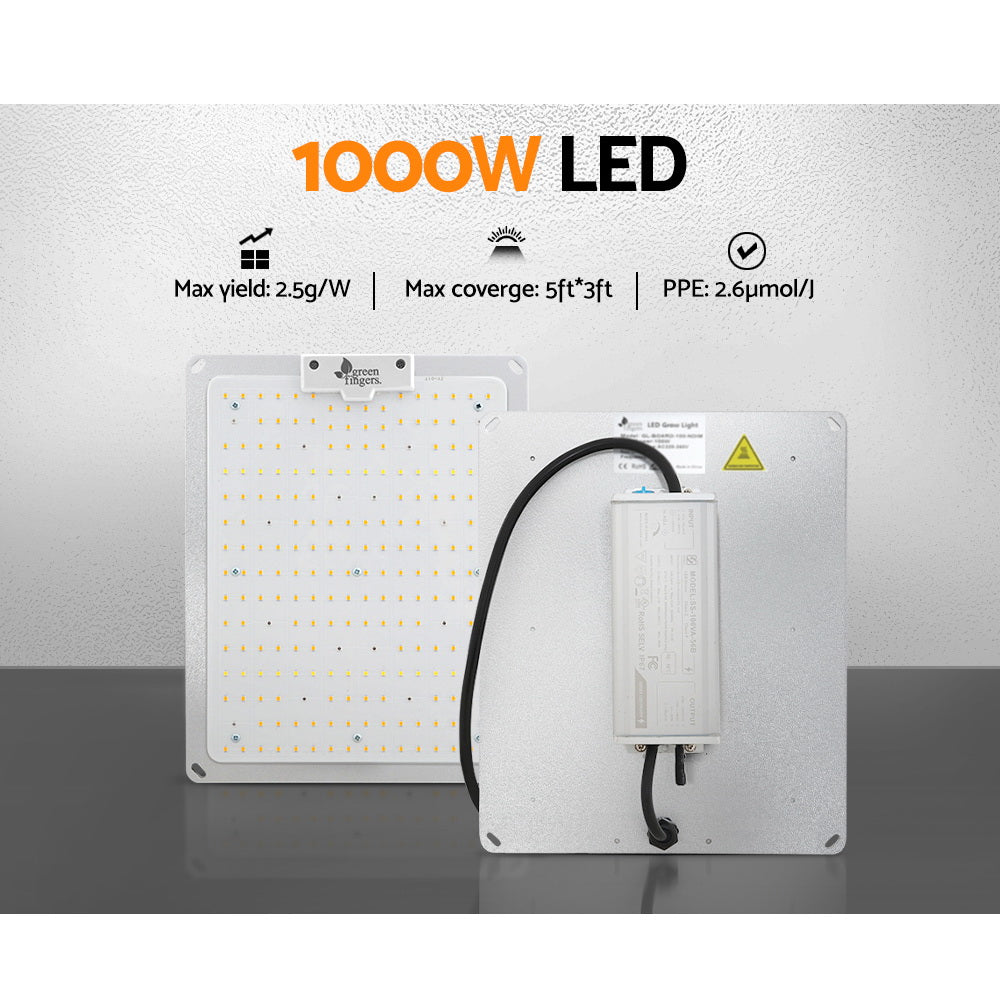 Green Fingers Max 1000W Grow Light LED Full Spectrum Indoor Plant All Stage Growth GL-BOARD-100-NDIM