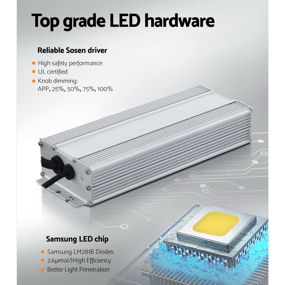 Green Fingers Max 3000W Grow Light LED Full Spectrum Indoor Plant All Stage Growth GL-BOARD-300-DIM