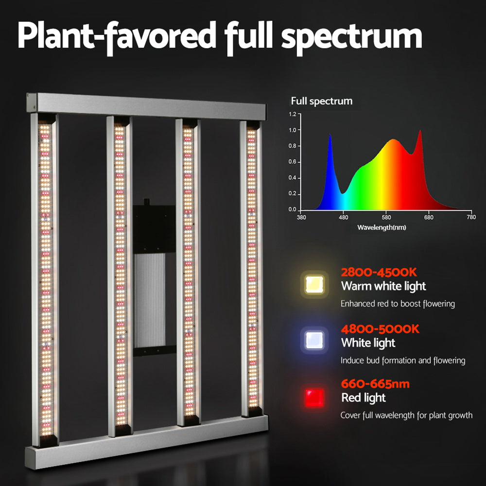 Green Fingers Max 3200W Grow Light LED Full Spectrum Indoor Plant All Stage Growth GL-BOARD-320-DIM-BAR