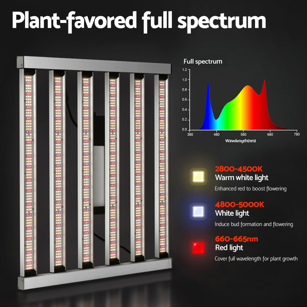 Green Fingers Max 4800W Grow Light LED Full Spectrum Indoor Plant All Stage Growth GL-BOARD-480-DIM-BAR